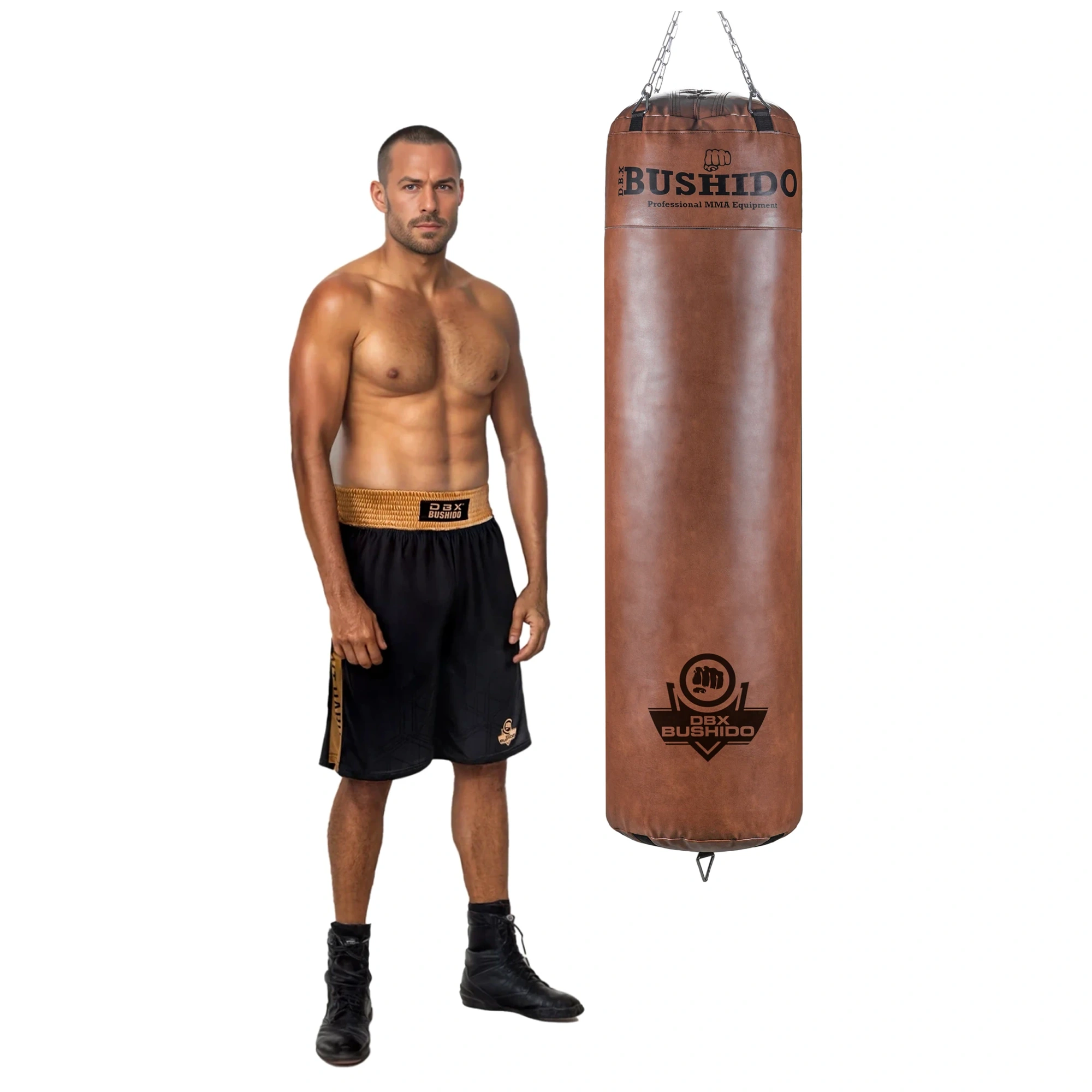 Boxsack Trainingssack 150cm 50kg RETRO Braun - Spartan | DBX Bushido Spartan_IKONA
