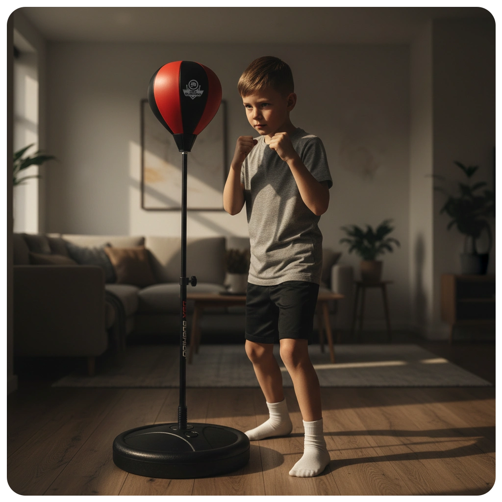 gruszka bokserska stojąca - zestaw niebieski