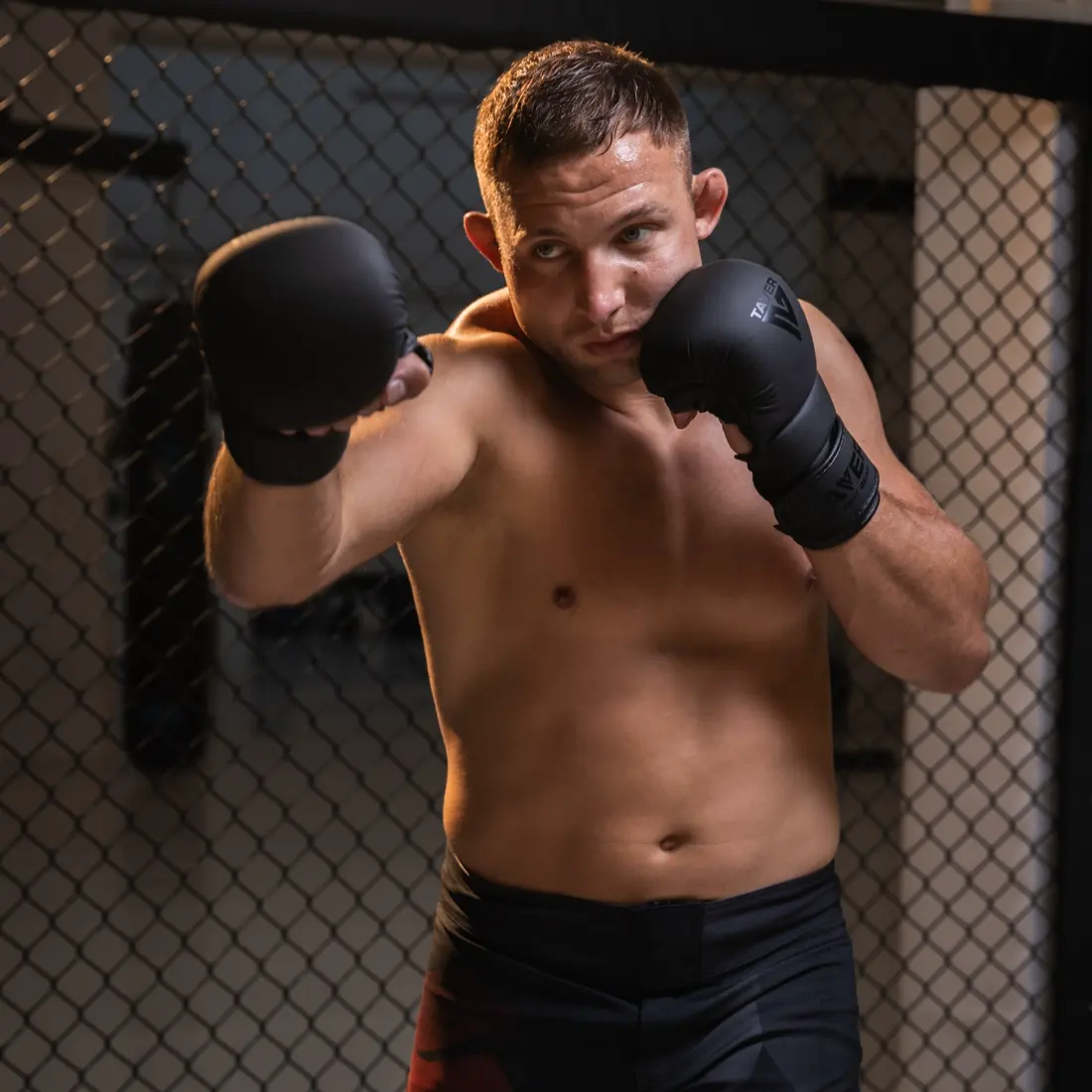 rękawice czarne do mma grube 
