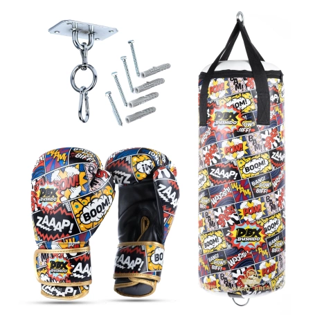 Set für Kinder Cartoon Red – Boxsack + Handschuhe – 75 cm | DBX Bushido