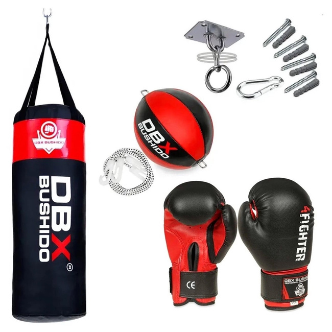 80 cm / 15 kg - Boxsack + Handschuhe + Boxball Geschenkset für Kinder DBX Junior