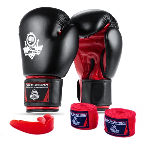 Boxset: Classic Red Boxhandschuhe + Wraps + Kieferschützer