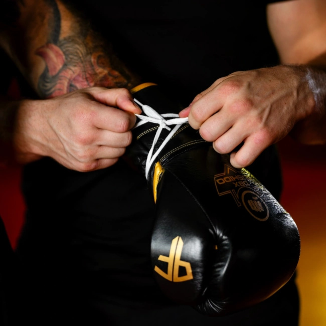 Schnürbare Boxhandschuhe mit Mehrschichtpolsterung – ProFighter Gold – Legacy Series