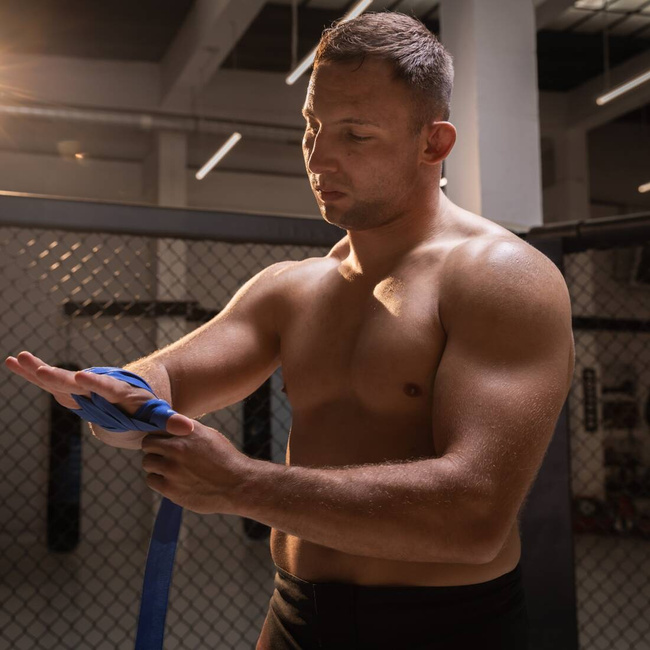 BLAUE BOXBANDAGEN, WRAPS, 4 METER, BUSHIDO