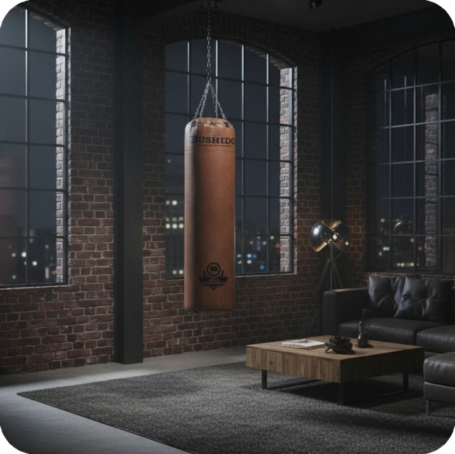 Boxsack Trainingssack 150 cm 50 kg RETRO Braun – Spartan | DBX Bushido