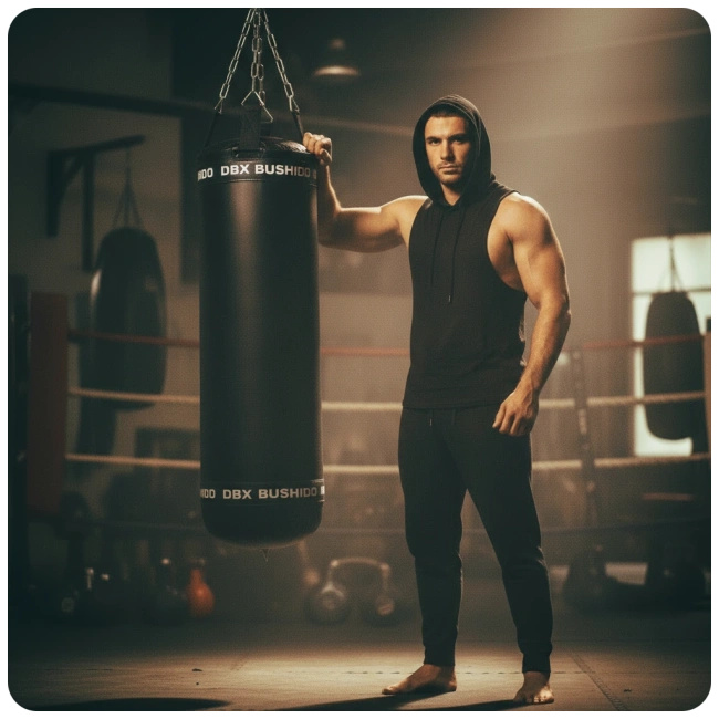 Boxsack PREMIUM – SBRX Black – 130 cm / 55 kg | DBX Bushido