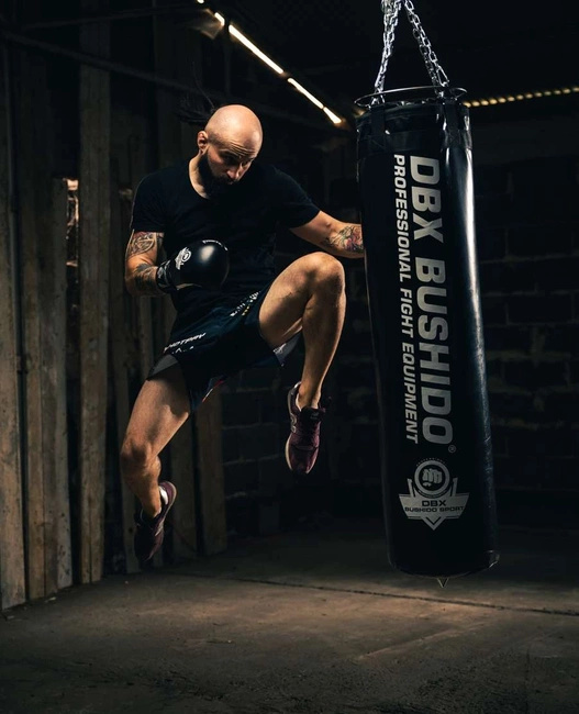 Boxset SBRX Black – Boxsack 130 cm 60 kg + Boxhandschuhe | DBX Bushido