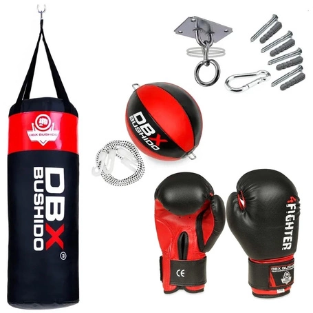 80 cm / 15 kg - Boxsack + Handschuhe + Boxball Geschenkset für Kinder DBX Junior