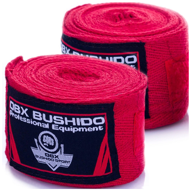ROTE BOXBANDAGEN, WRAPS, 4 METER, BUSHIDO