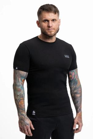 Hochwertiges Baumwoll-T-Shirt mit kleinem grauen DBX Bushido-Logo