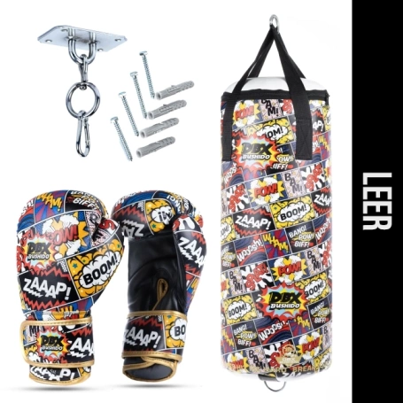 Set für Kinder Cartoon Red – LEER Boxsack + Handschuhe – 75 cm | DBX Bushido