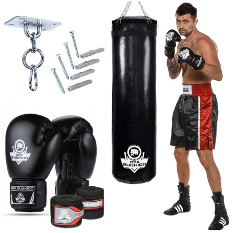 140 cm / 40 kg - GymPro140c Boxset - Boxsack + Boxhandschuhe + Halterung + Wraps