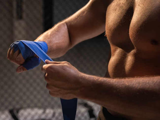 BLAUE BOXBANDAGEN, WRAPS, 4 METER, BUSHIDO