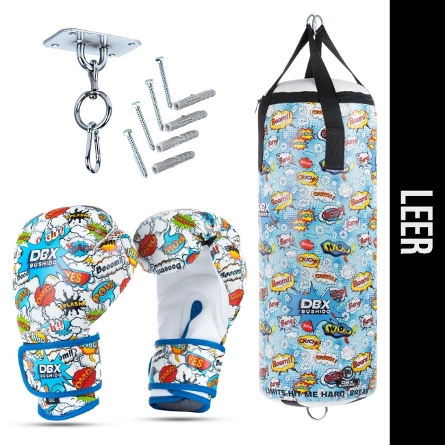 Set für Kinder Cartoon Blue – LEER Boxsack + Handschuhe – 75 cm