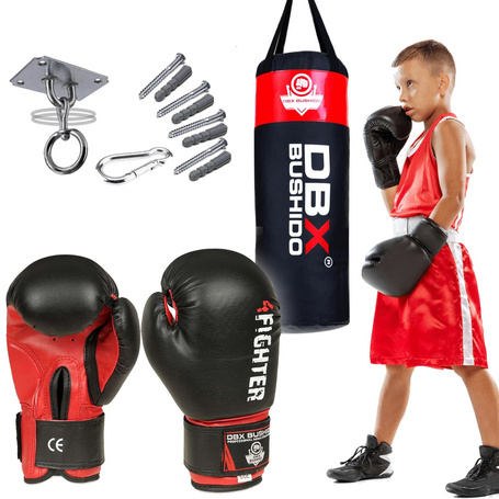 80 cm / 15 kg - Set - Kinder-Boxsack DBX Junior Rot