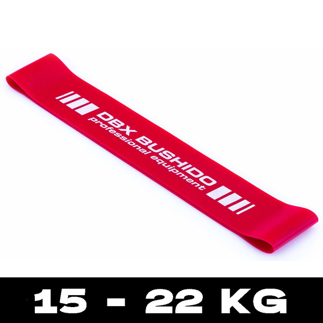 Power Band MINI - Übungsgummi für Beweglichkeitstraining - ROT 15 -22 kg