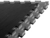 Sicherheitszertifizierte Gymnastikmatte - Puzzle 1x1m - Schwarz - Grau - 4 cm