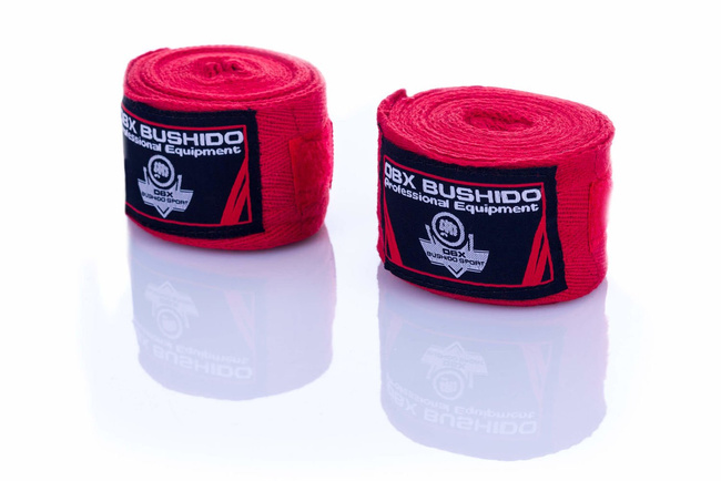 ROTE BOXBANDAGEN, WRAPS, 4 METER, BUSHIDO